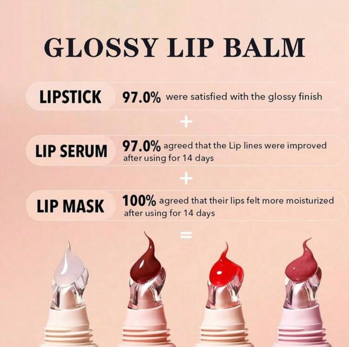 Juego de 4 Brillos Labiales Hidratantes con Péptidos